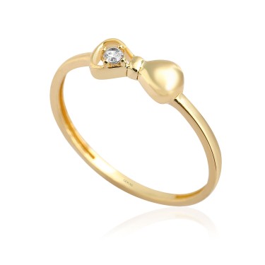 14 Ayar Sarı Altın Kurdele Figürlü Yüzük