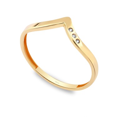 925 Ayar Gümüş Sarı Altın Kaplama Kararmaz Günlük Taşlı Yüzük