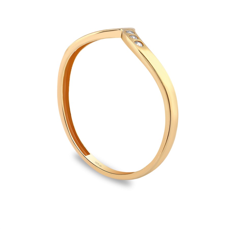 925 Ayar Gümüş Sarı Altın Kaplama Kararmaz Günlük Taşlı Yüzük