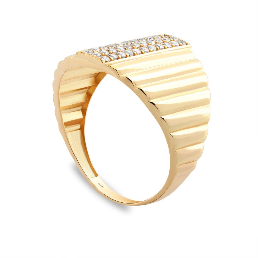 14 Ayar Altın Taşlı Kaburga Yüzük