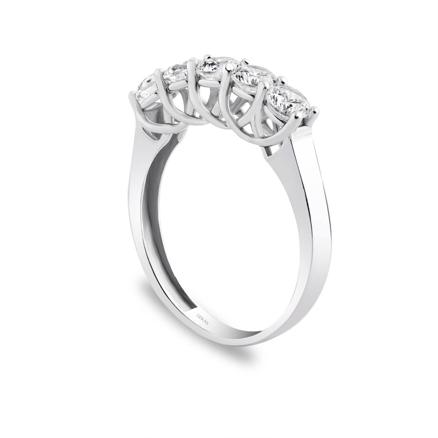 925 Ayar Gümüş Beyaz Altın Kaplama Kararmaz Beştaş Yüzük