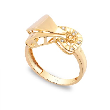 14 Ayar Sarı Altın Taşlı Yüzük