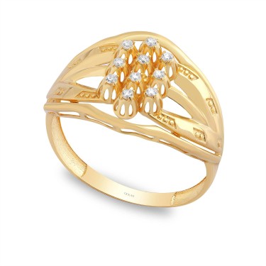 14 Ayar Sarı Altın Doricalı Özel Tasarım Yüzük