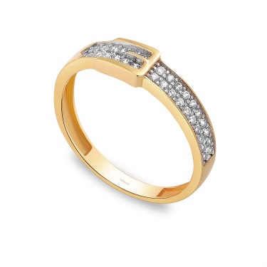 925 Ayar Gümüş Sarı Altın Kaplama Kararmaz Tasarım Taşlı Yüzük