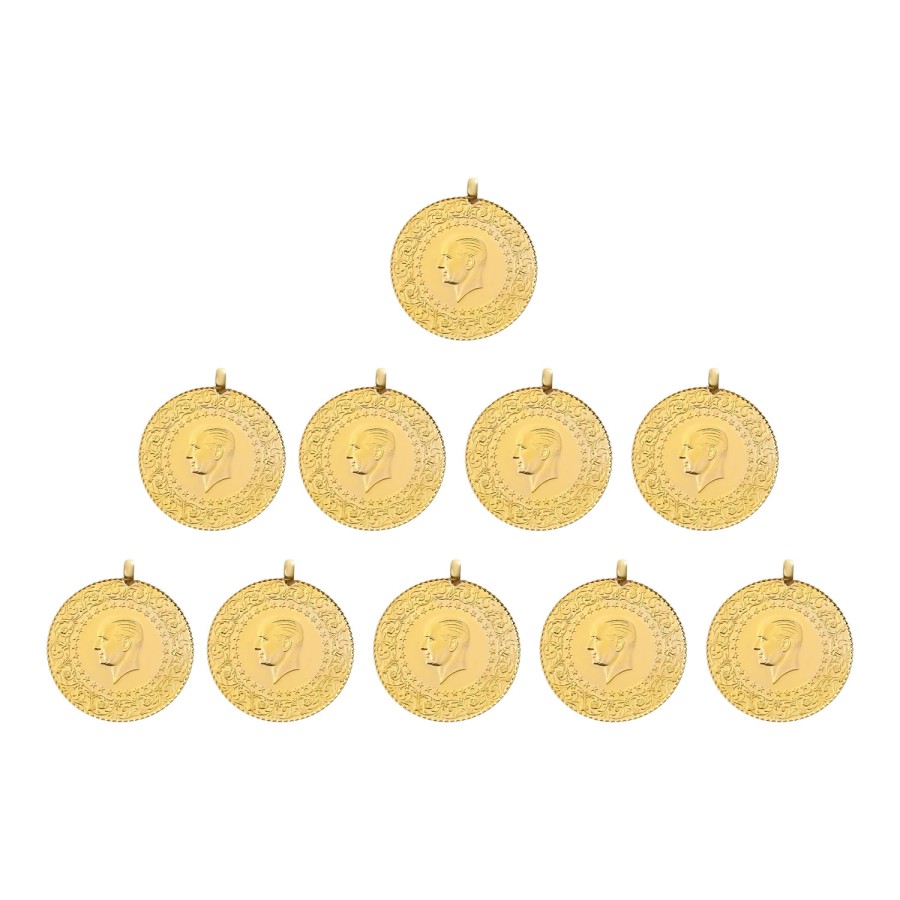 Eski Kulplu Ziynet Çeyrek Altın 10 Adet